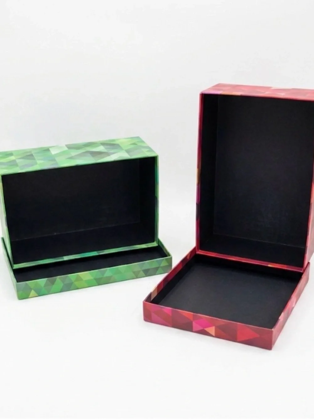 Geometric Storage Boxes - Green & Red